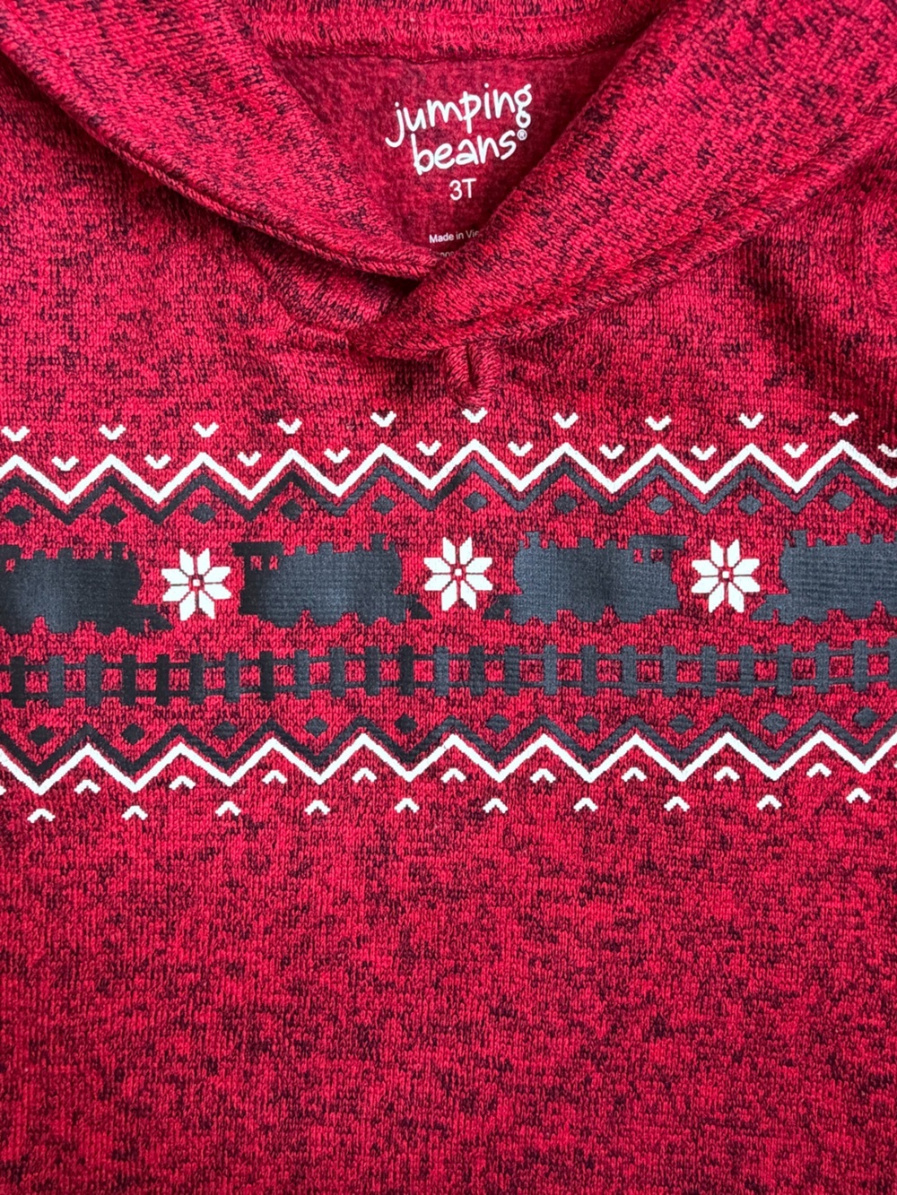 Jumping Beans Red/Black Train Christmas Sweater Pullover - Picture 4 of 4
